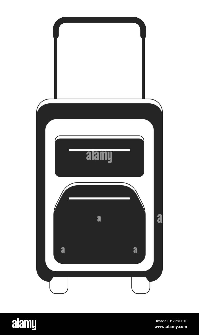 Baggage with handle flat monochrome isolated vector object Stock Vector ...