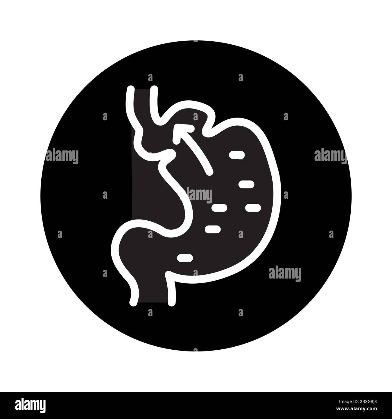 Hiatal hernia color line icon. Isolated vector element. Outline pictogram for web page, mobile app, promo Stock Vector