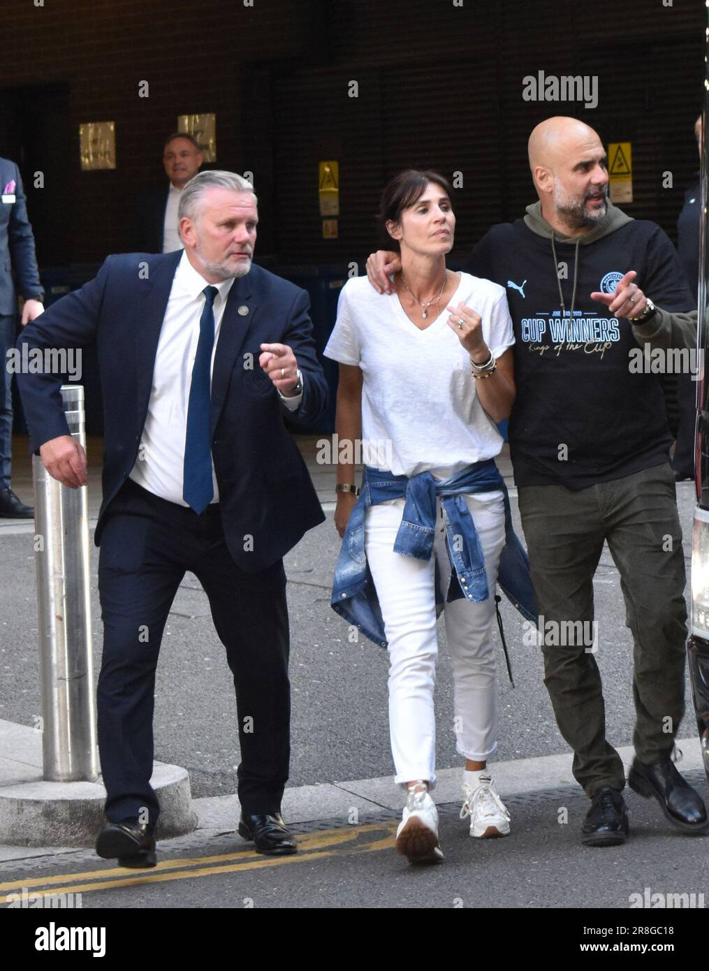 London, UK. Manchester City manager Pep Guardiola and wife Cristina