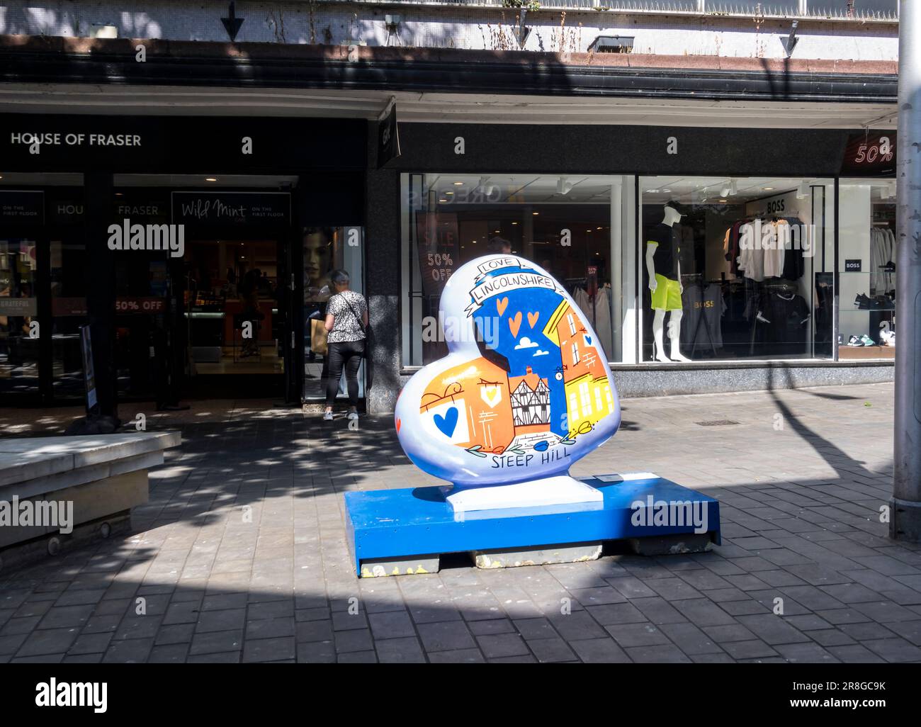 St Barnabus Heart Trail painted heart, High Street, Lincoln City