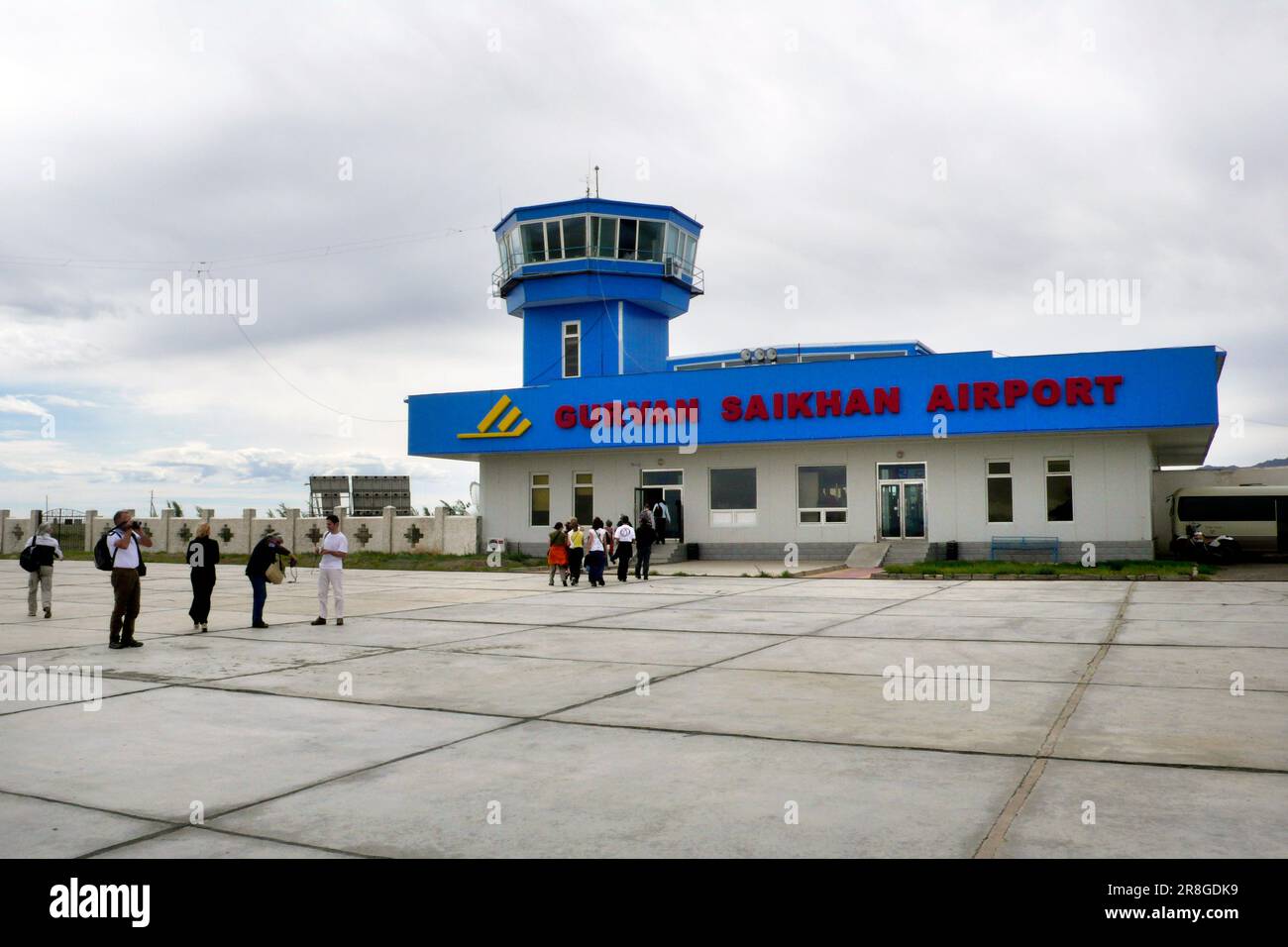 Airport and Fly, Dalanzadgad Airport, Mongolia Stock Photo