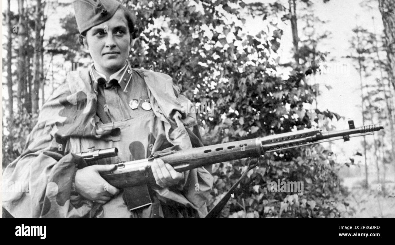 LYUDMILA PAVLICHENKO (1916-1974) Ace Soviet army sniper in WW2. Photo: SIB Stock Photo