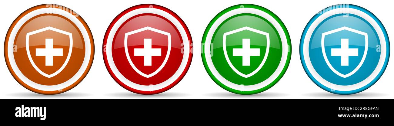 Hospital, health, medicine glossy icons, set of modern design buttons ...