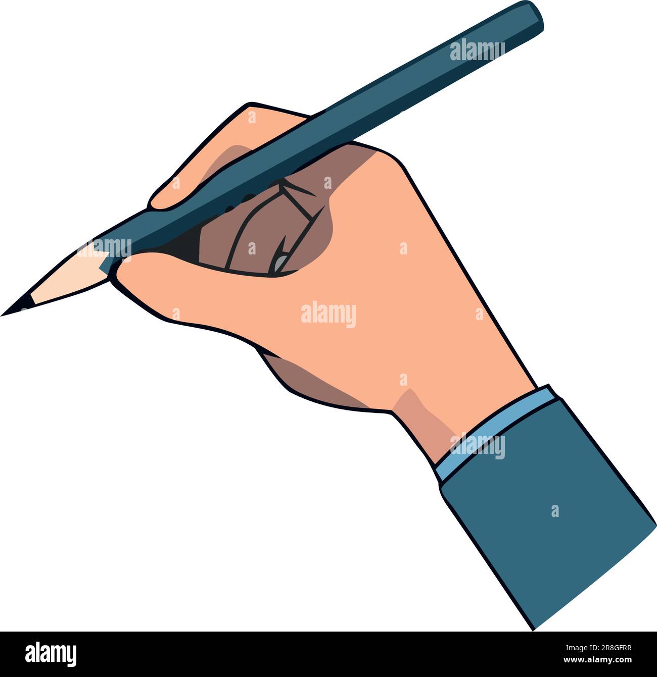 Adult hand holding a pencil Stock Vector Images - Alamy