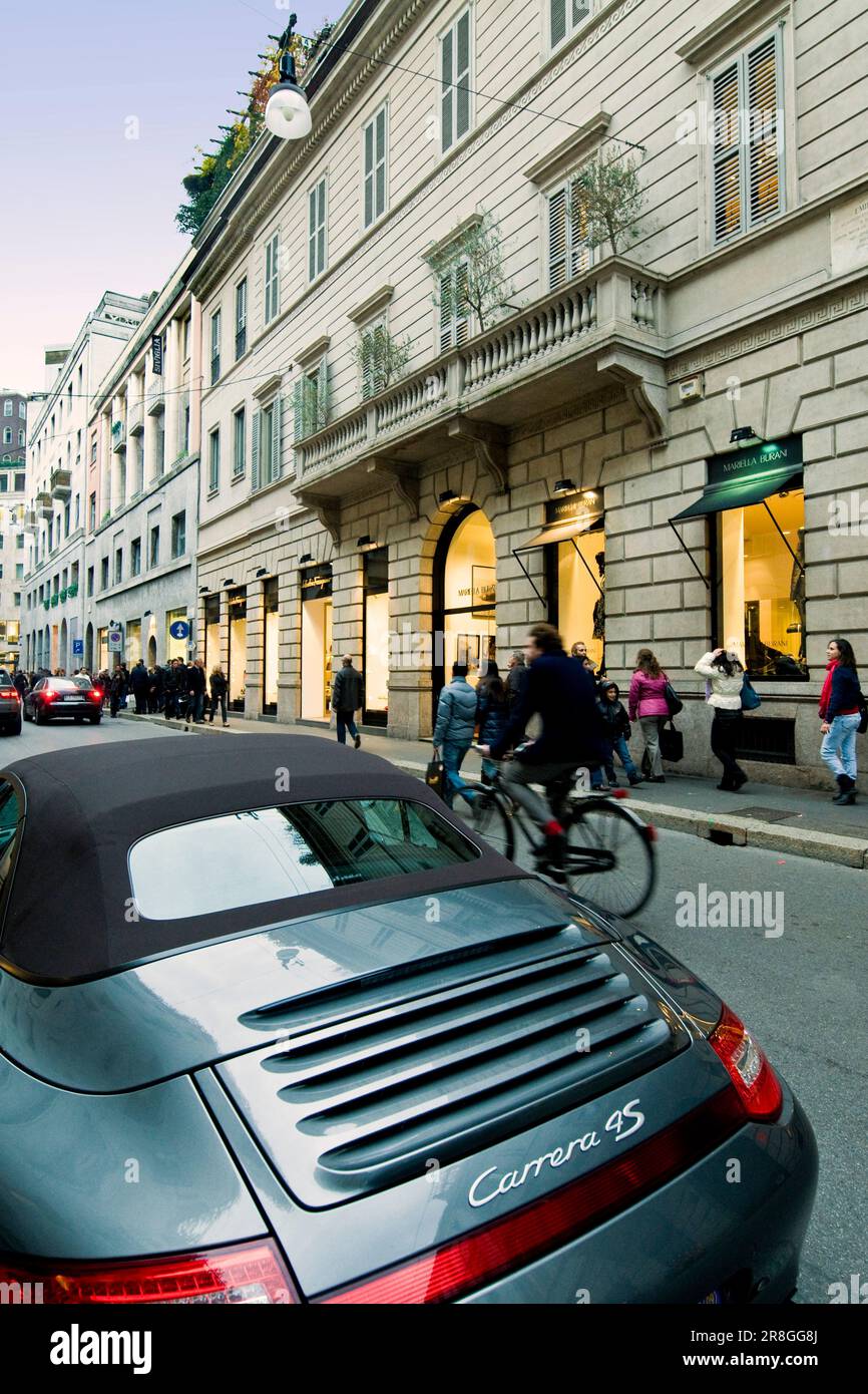 Luxury Car In Via Montenapoleone, Milan Stock Photo Alamy