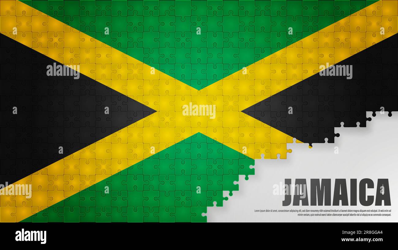 Jamaica jigsaw flag background. Element of impact for the use you want to make of it. Stock Vector