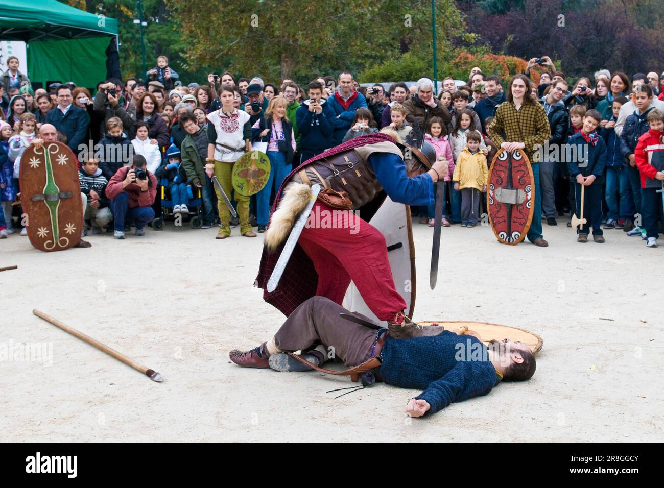 Celtic New Year Celebrations Battle Between Warriors Stock Photo Alamy