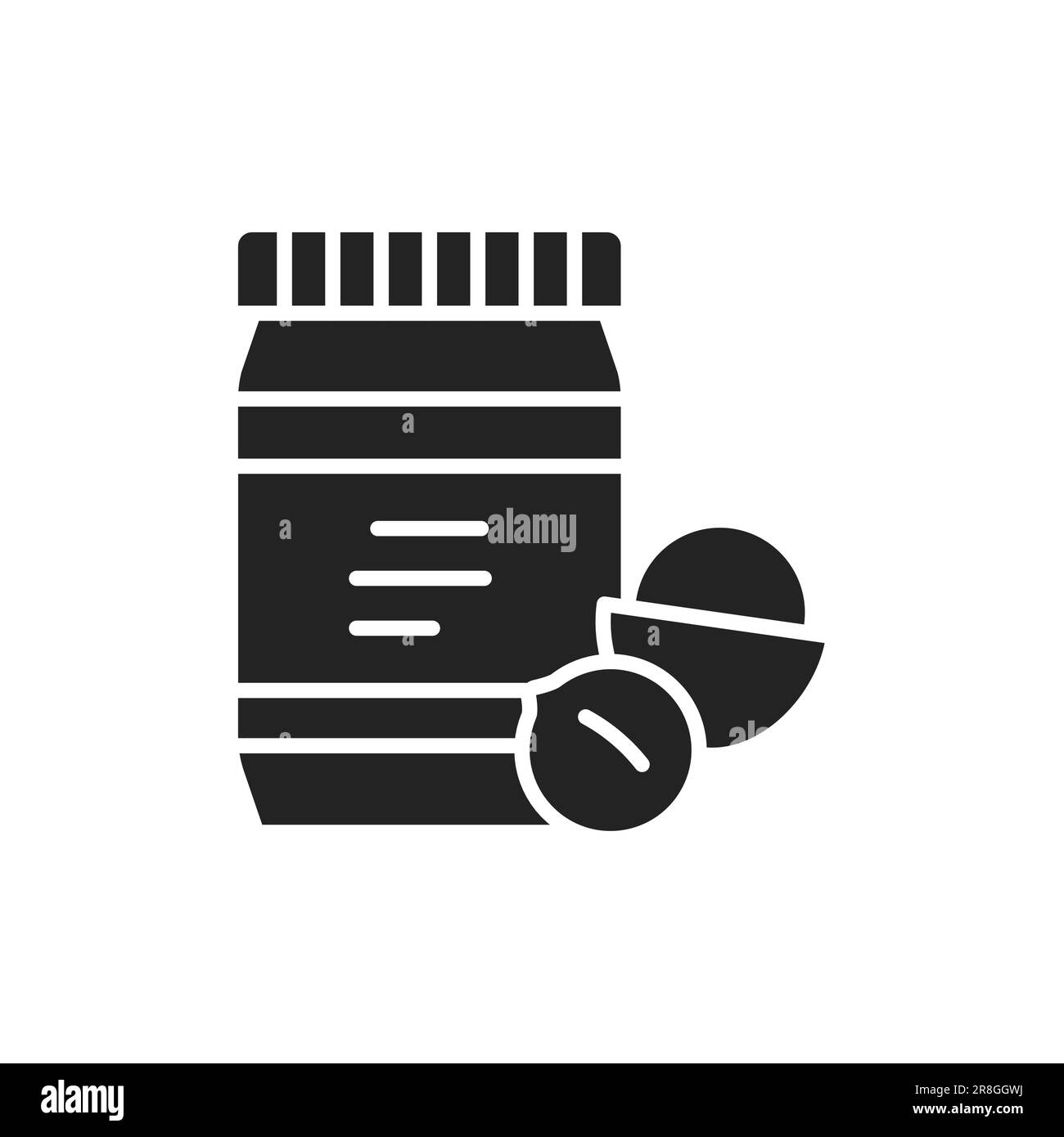 Macadamia paste color line icon. Isolated vector element. Outline pictogram for web page, mobile app, promo Stock Vector
