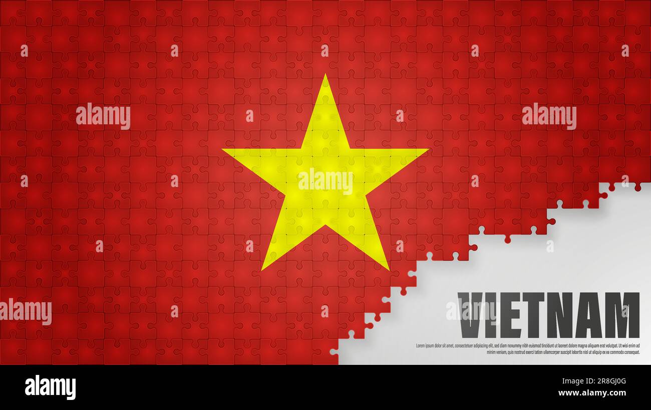 Vietnam jigsaw flag background. Element of impact for the use you want to make of it. Stock Vector