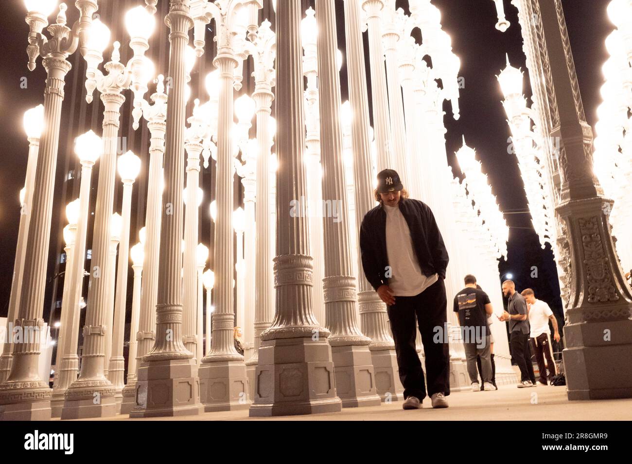 April 26, 2023, Los Angeles, California, United States Tourists and visitors in Downtown Los