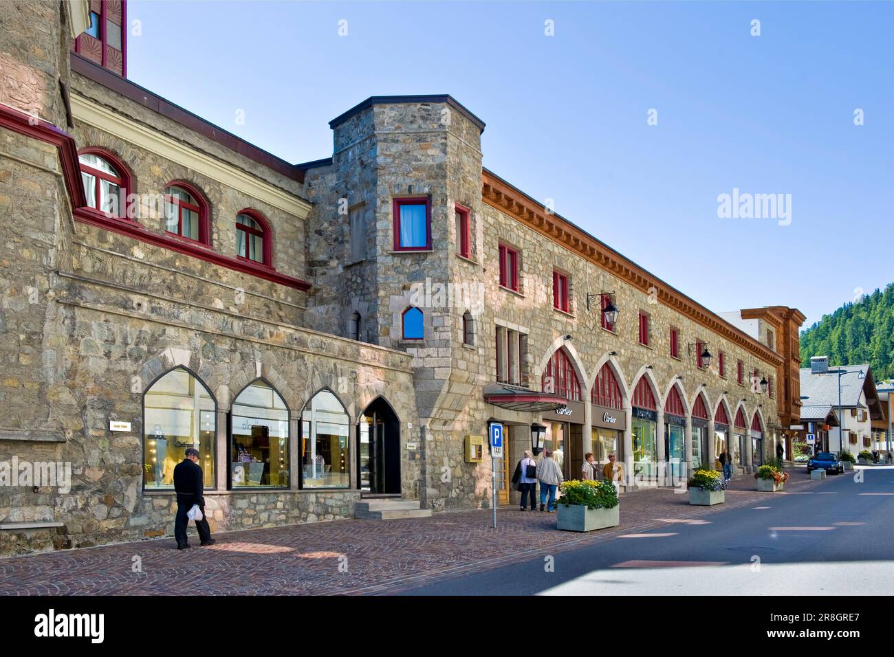 Shopping street st moritz switzerland hi-res stock photography and