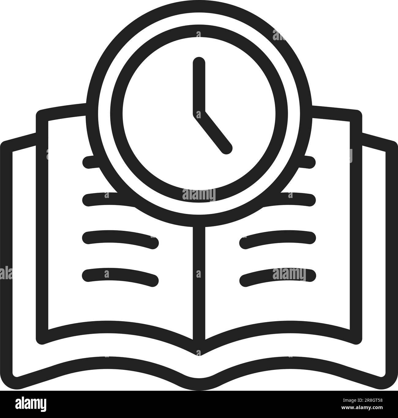 Time To Study Icon Image. Stock Vector