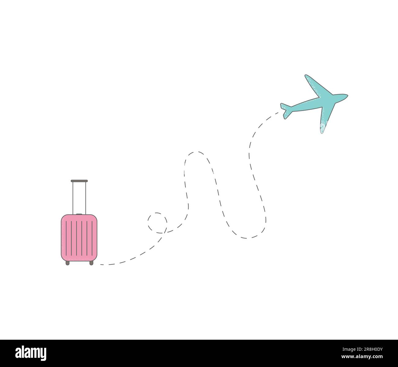 Vector airplane dotted path flight route, aircraft tracking icon. Stock Vector