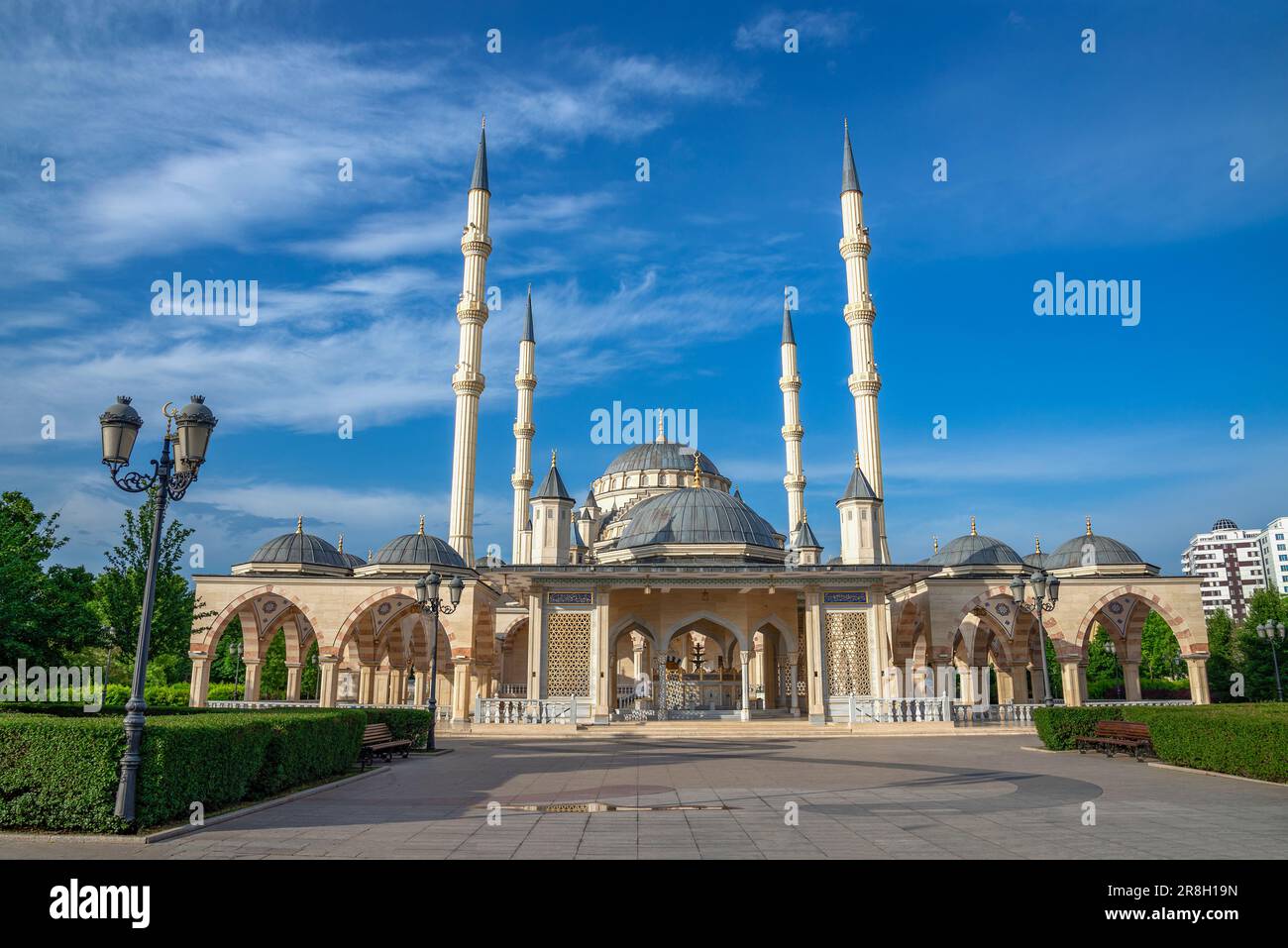 GROZNY, RUSSIA - JUNE 14, 2023: View of the Heart of Chechnya Mosque. Grozny, Chechen republic Stock Photo