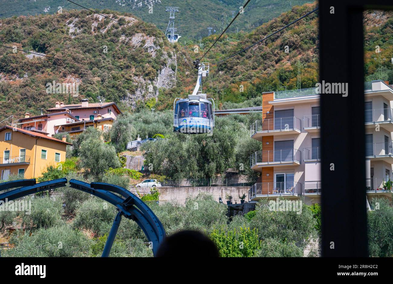 Cable car from Malcesine on the shore of Lake Garda to the top of Monte