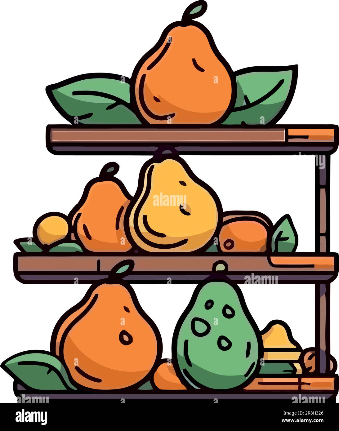 Healthy lifestyle organic fruits shelf Stock Vector Image & Art Alamy