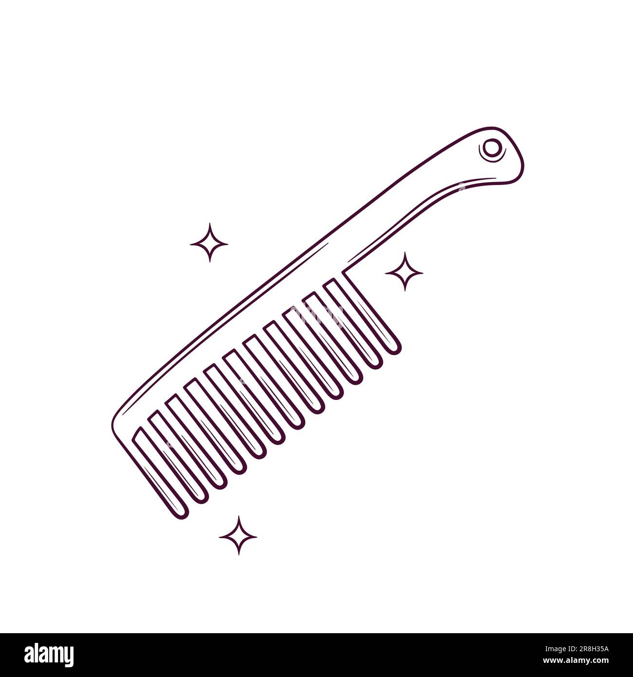 Hand Drawn Hair Comb Doodle Vector Sketch Illustration Stock Vector 