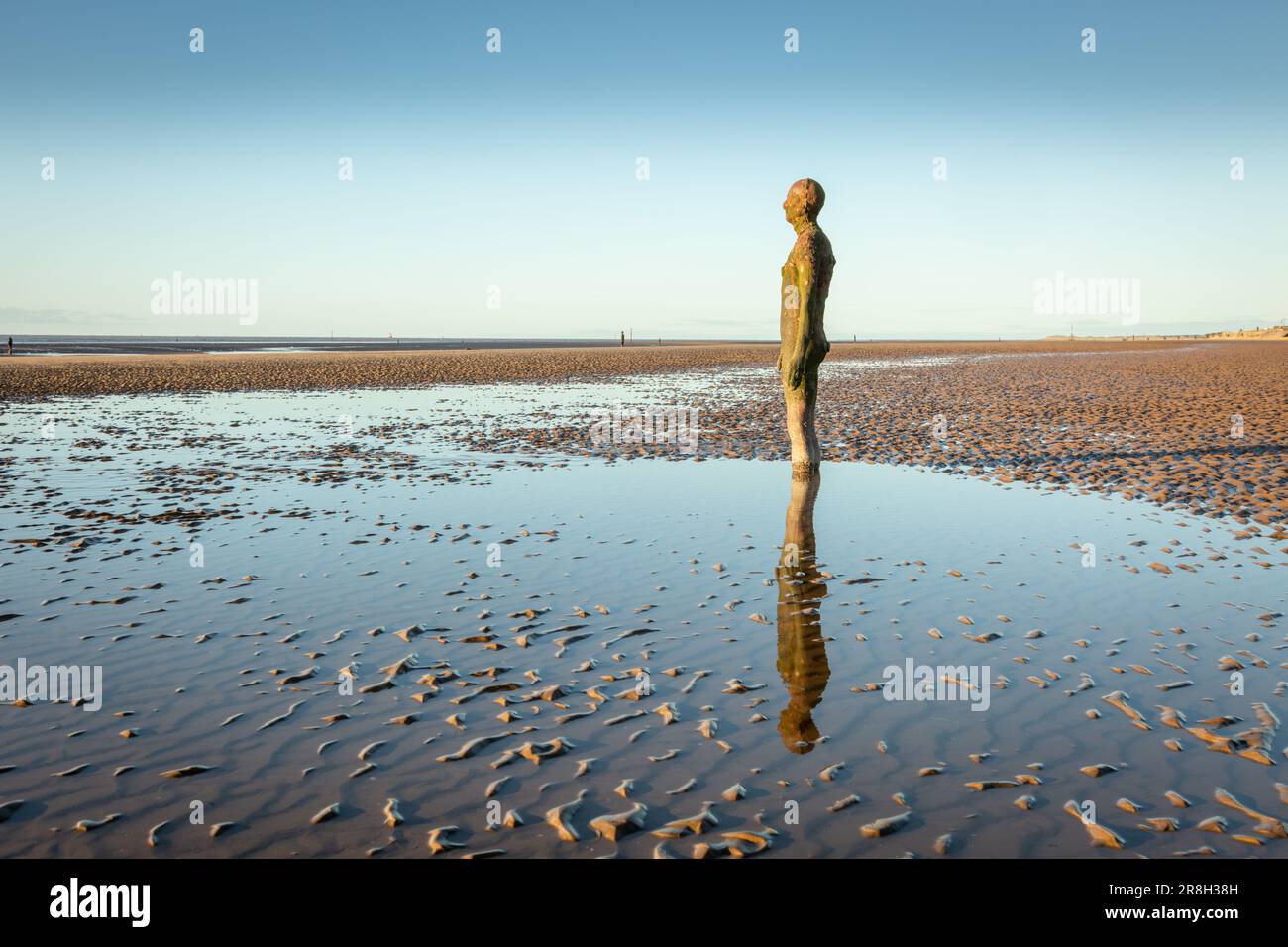 Antony Gormley Another Place, sculpture on Crosby beach, Liverpool, UK