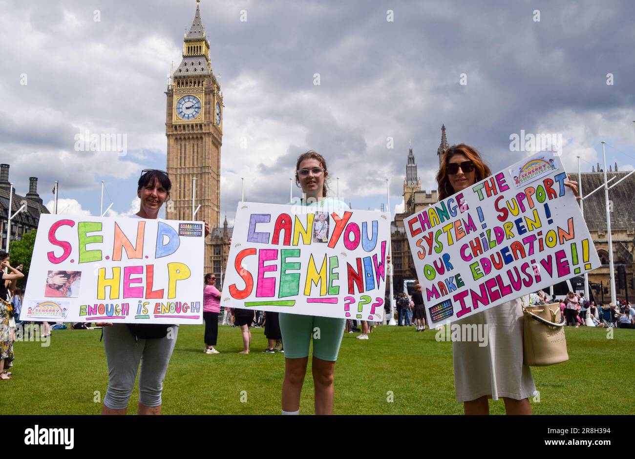 Send Protest London, England, UK. 21st June, 2023. Protesters gathered in Parliament ...