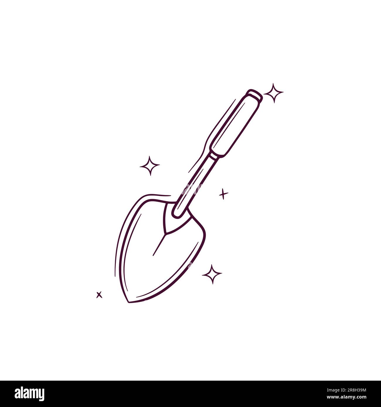 Hand Drawn Hand Shovel. Doodle Vector Sketch Illustration Stock Vector