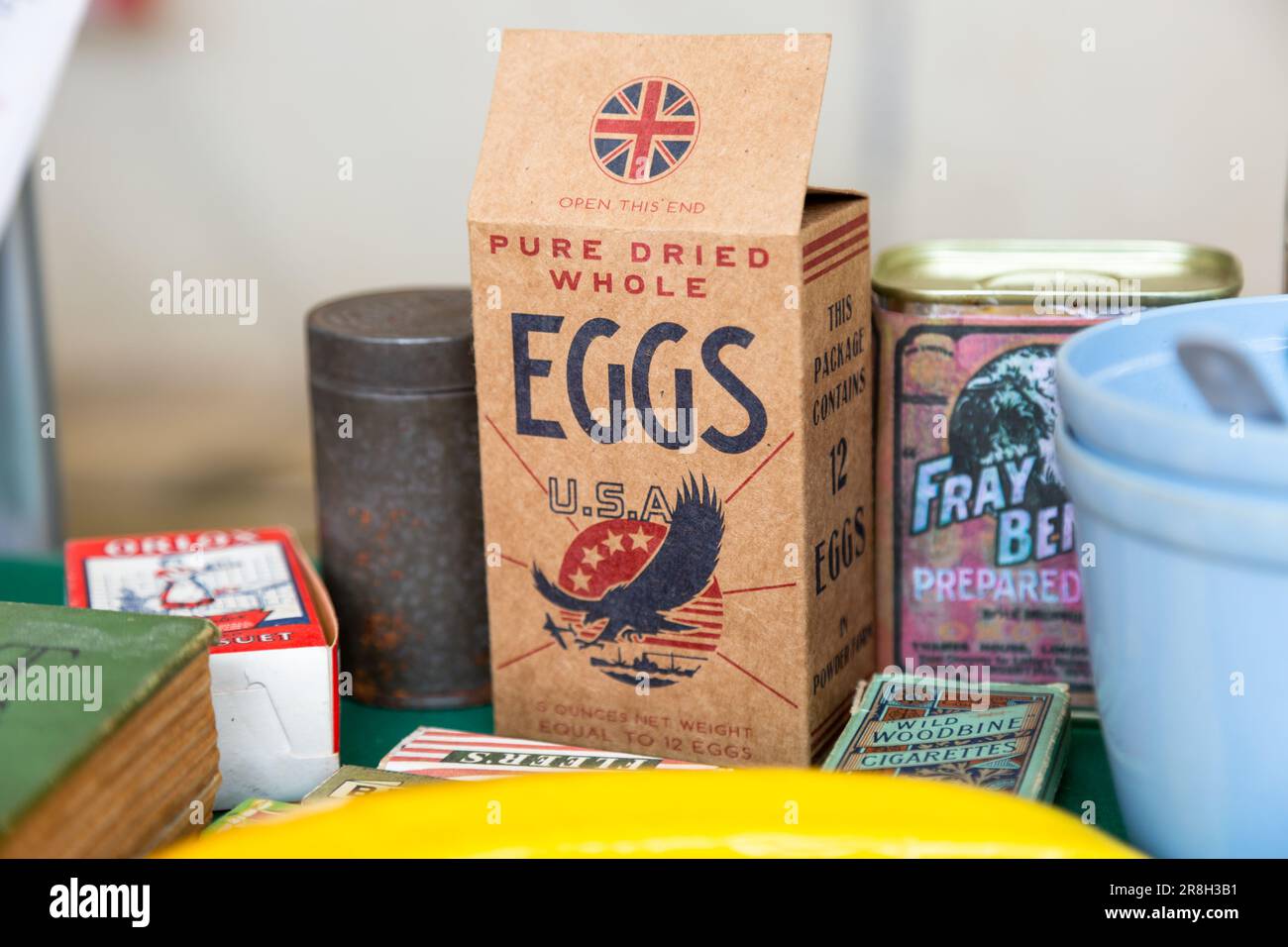 Packet of powdered eggs as part of wartime rationing Stock Photo Alamy