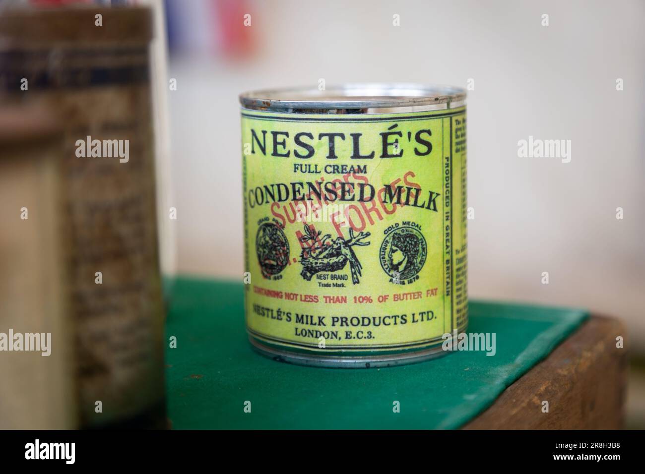 Can of condensed milk from the mid 20th century, UK Stock Photo Alamy