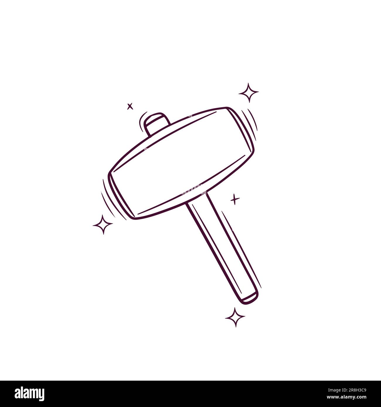 Hand Drawn Sledge Hammer. Doodle Vector Sketch Illustration Stock Vector