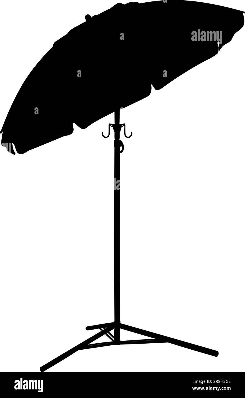 Vector shape of large tilted sunumbrella. Vector illustration of an