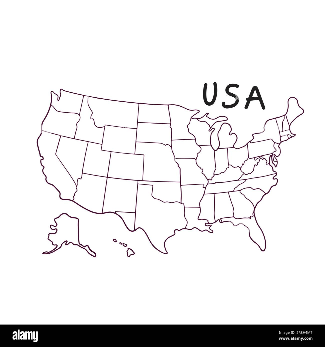 hand drawn doodle map of USA Stock Vector Image & Art Alamy