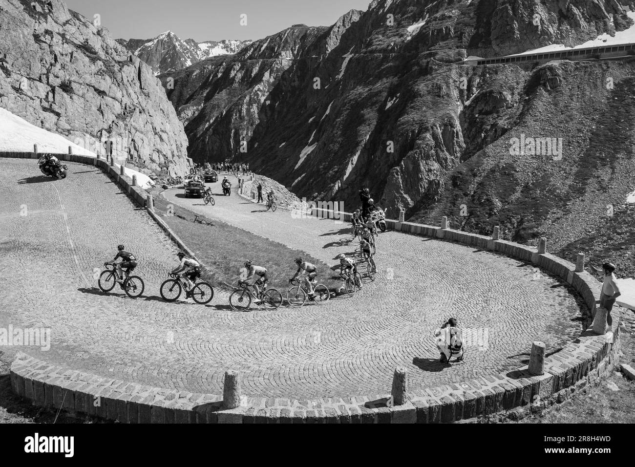 Switzerland. Tour de Suisse. Gotthard pass (Tremola) Stock Photo