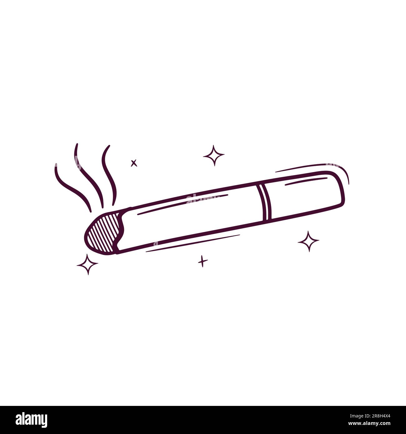 cigarette doodles Hand Drawn Burning Cigarette. Doodle Vector Sketch Illustration Stock  Vector Image & Art