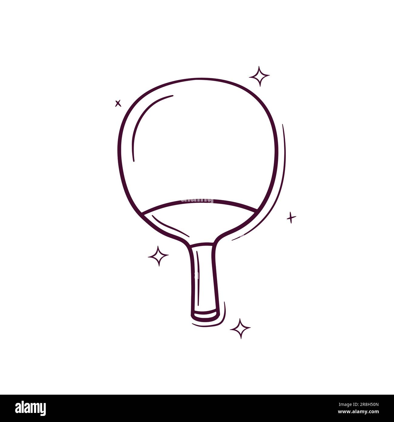 Hand Drawn Table Tennis Paddle. Doodle Vector Sketch Illustration Stock Vector