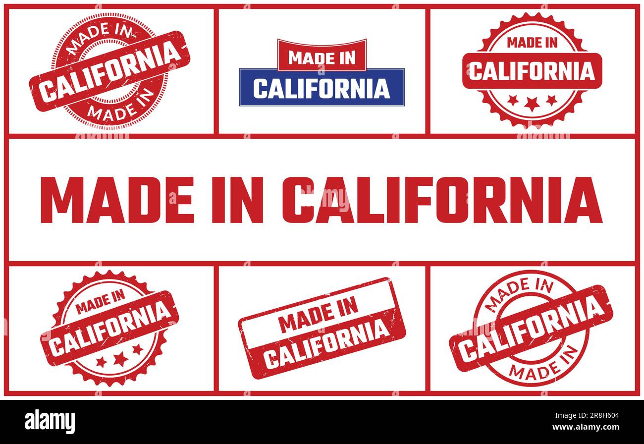 Made In California Rubber Stamp Set Stock Vector Image & Art - Alamy
