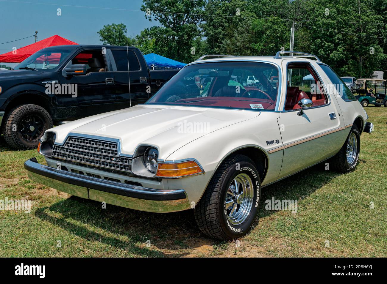 Late 1970's model AMC Pacer car restored back to original with some modifications angle closeup view Stock Photo