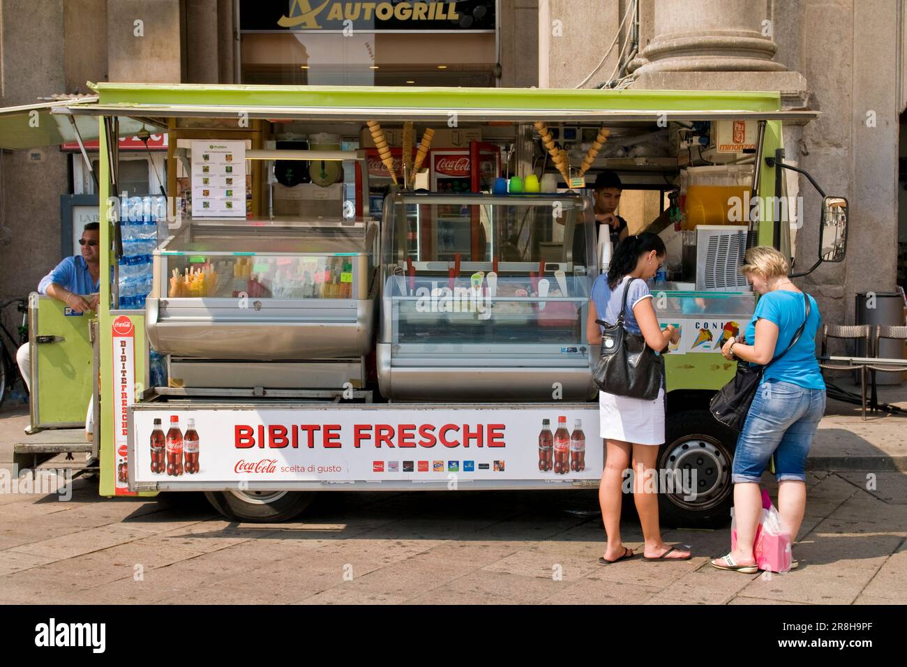 Soft Drink In Duomo Square. Milan. Italy Stock Photo