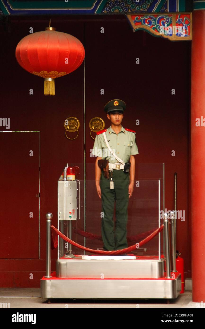 Military Guard At the Forbidden City In Beijing. China Stock Photo