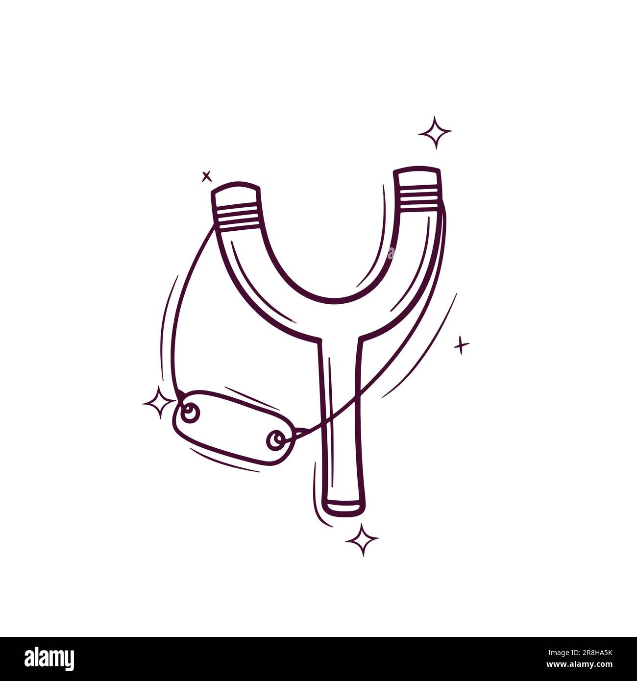 Hand Drawn Slingshot. Doodle Vector Sketch Illustration Stock Vector