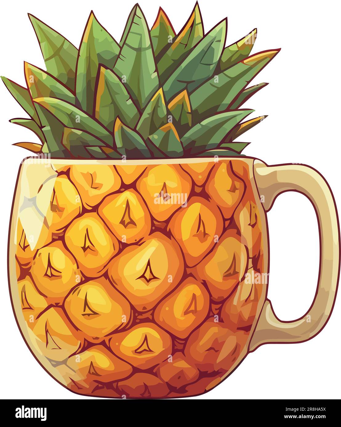 Fresh pineapple cocktail, a tropical summer delight Stock Vector Image ...