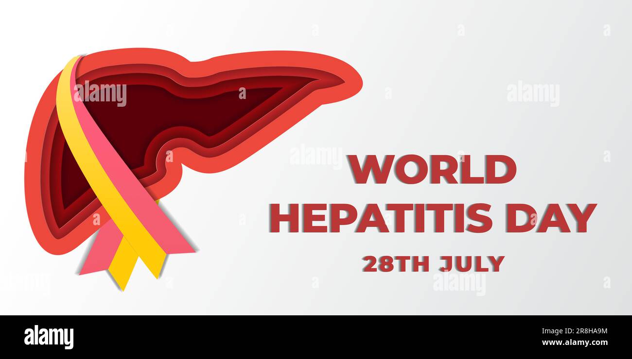 world hepatitis day horizontal banner in paper cut style Stock Vector ...