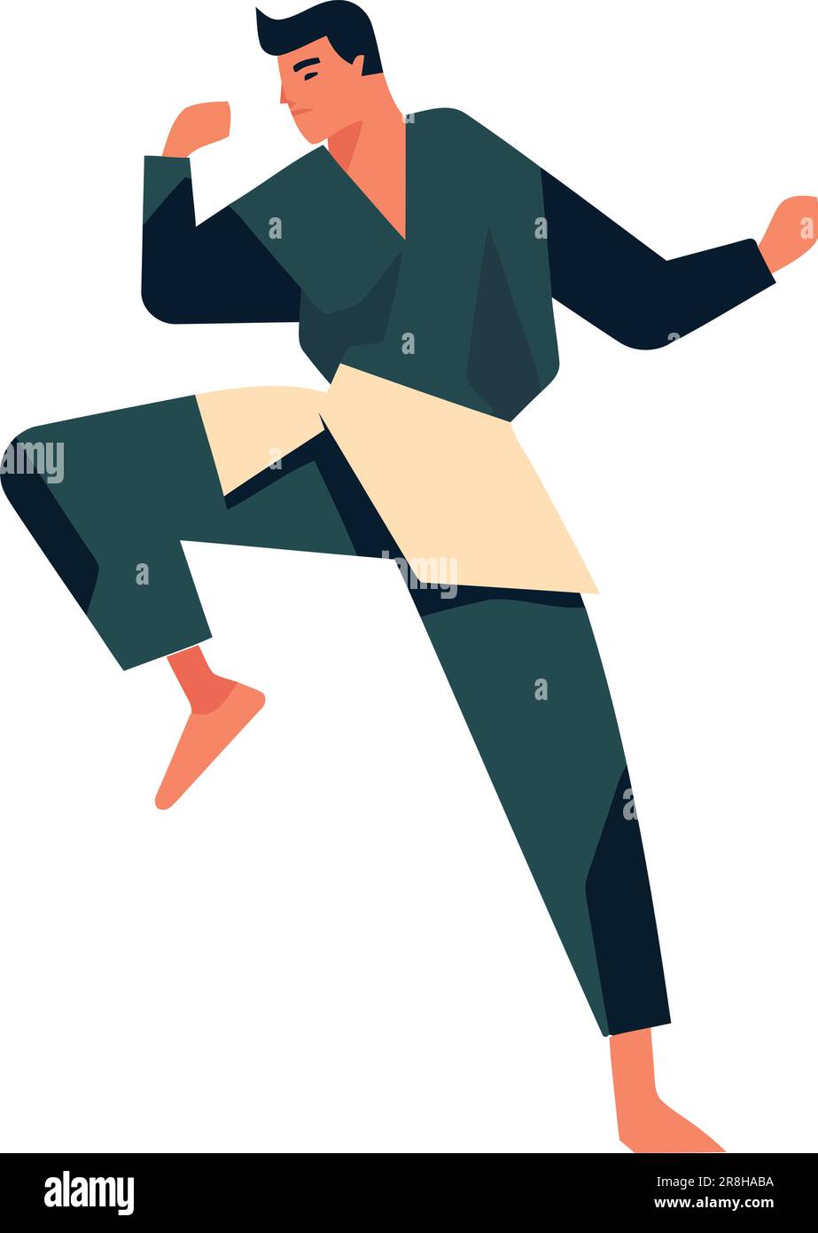 man practicing martial arts Stock Vector Image & Art - Alamy