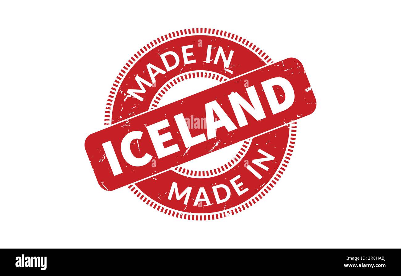 Made In Iceland Rubber Stamp Stock Vector