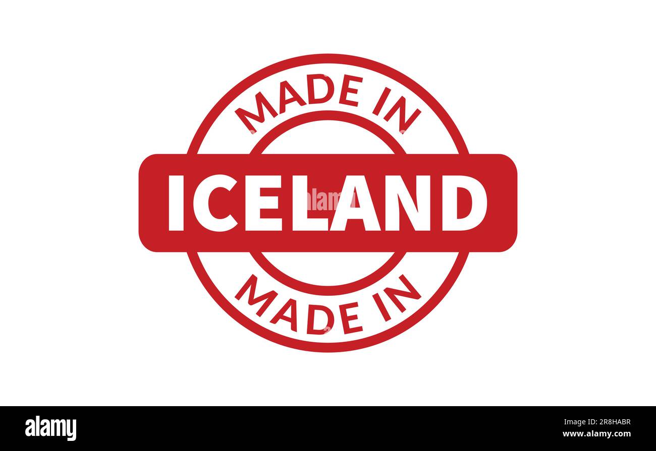 Made In Iceland Rubber Stamp Stock Vector