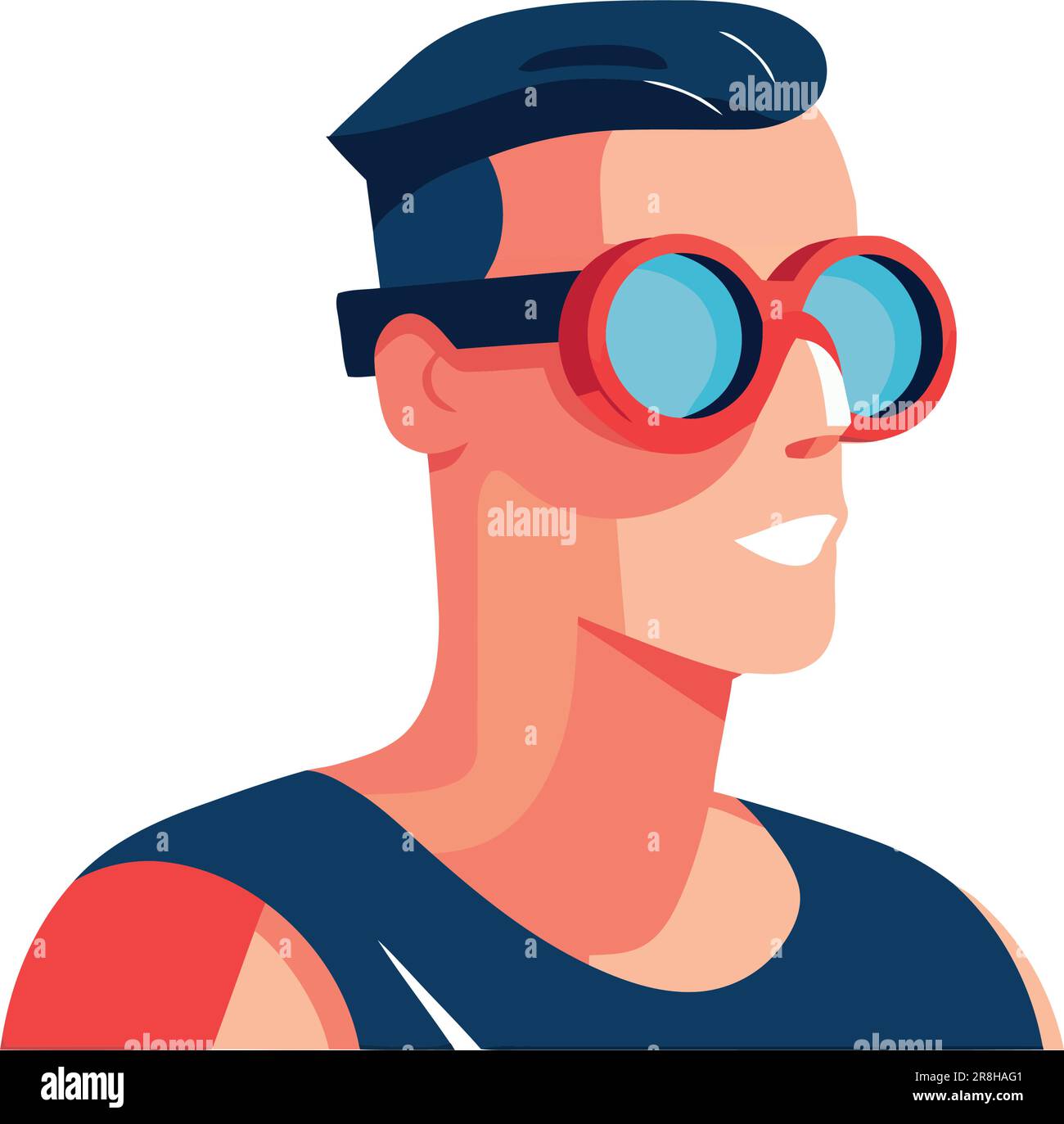 Smiling athlete wearing sunglasses Stock Vector
