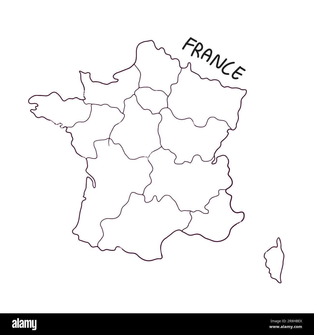 hand drawn doodle map of France Stock Vector Image & Art Alamy