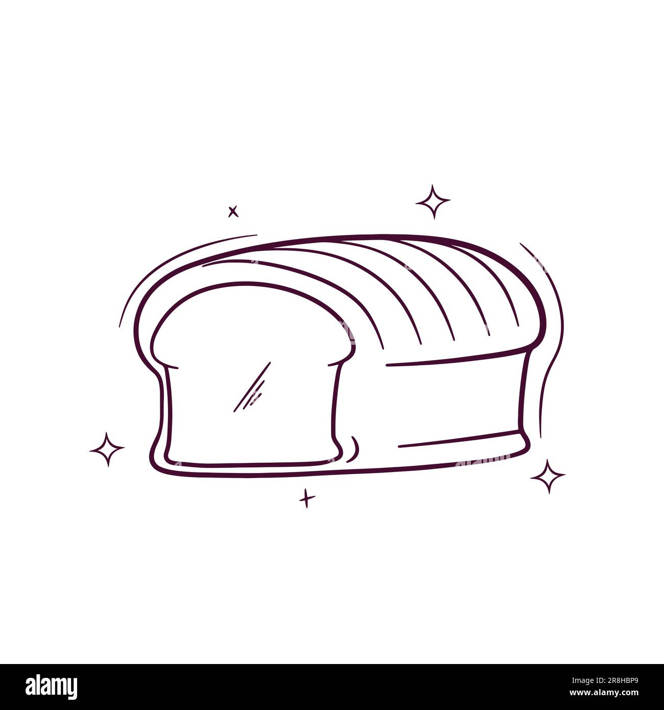 Hand Drawn White Bread. Doodle Vector Sketch Illustration Stock Vector