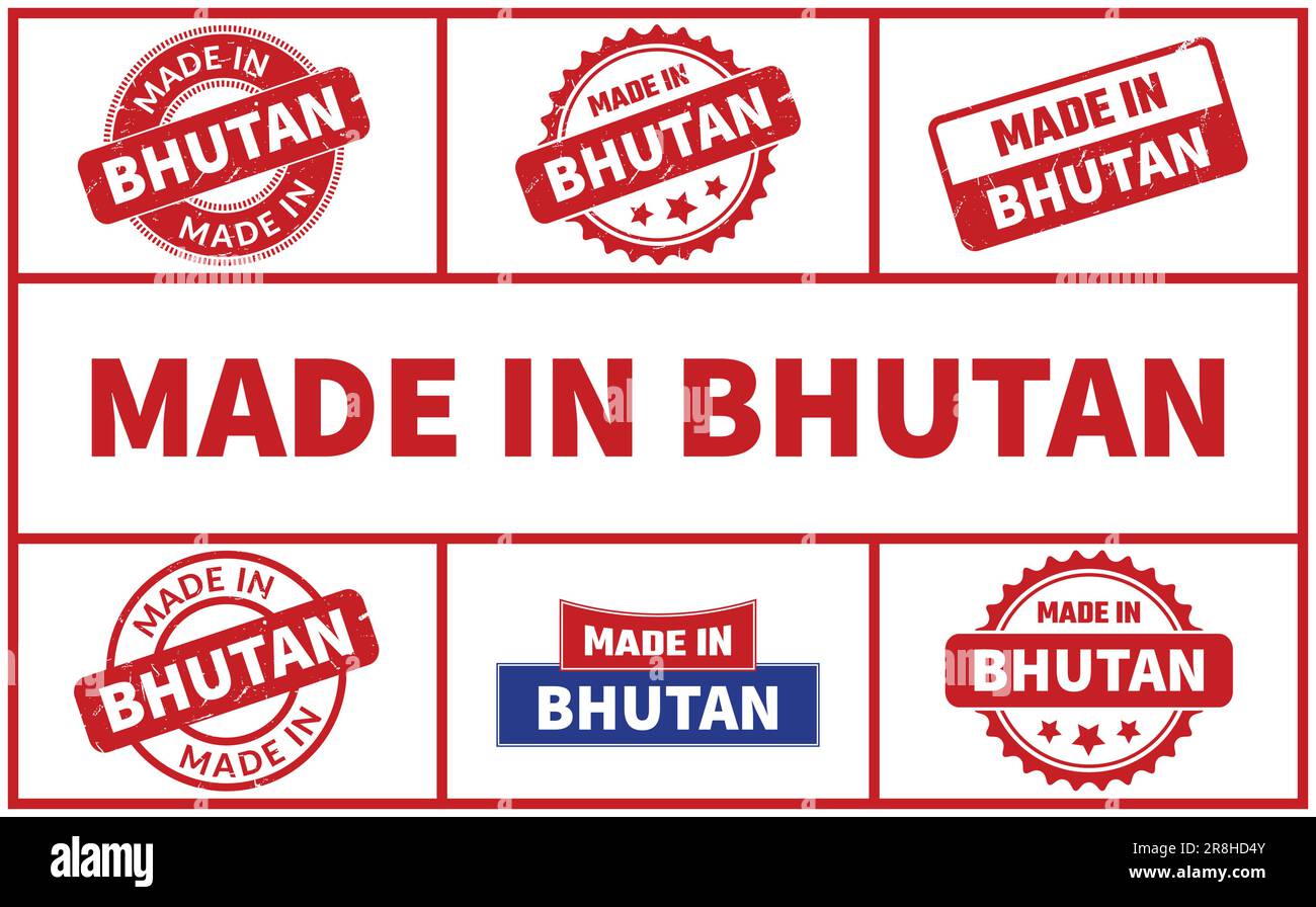 Bhutan stamp vector vectors Stock Vector Images - Alamy