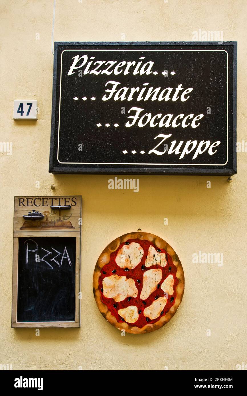 Pizzeria. Albenga. Liguria. Italy Stock Photo