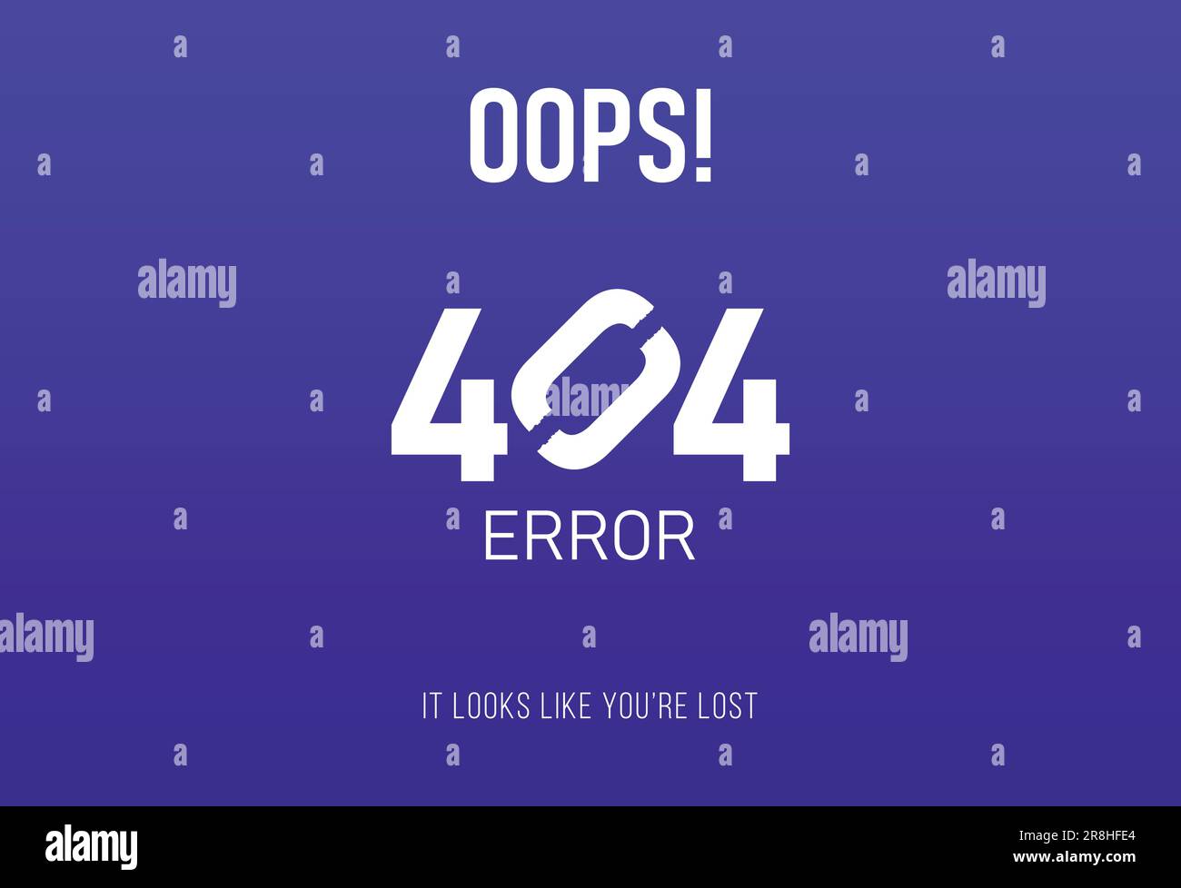 404 Error page template for website Stock Vector