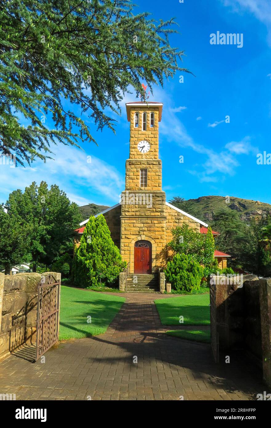 NG Church, Bester Street, Clarens, Free State Stock Photo