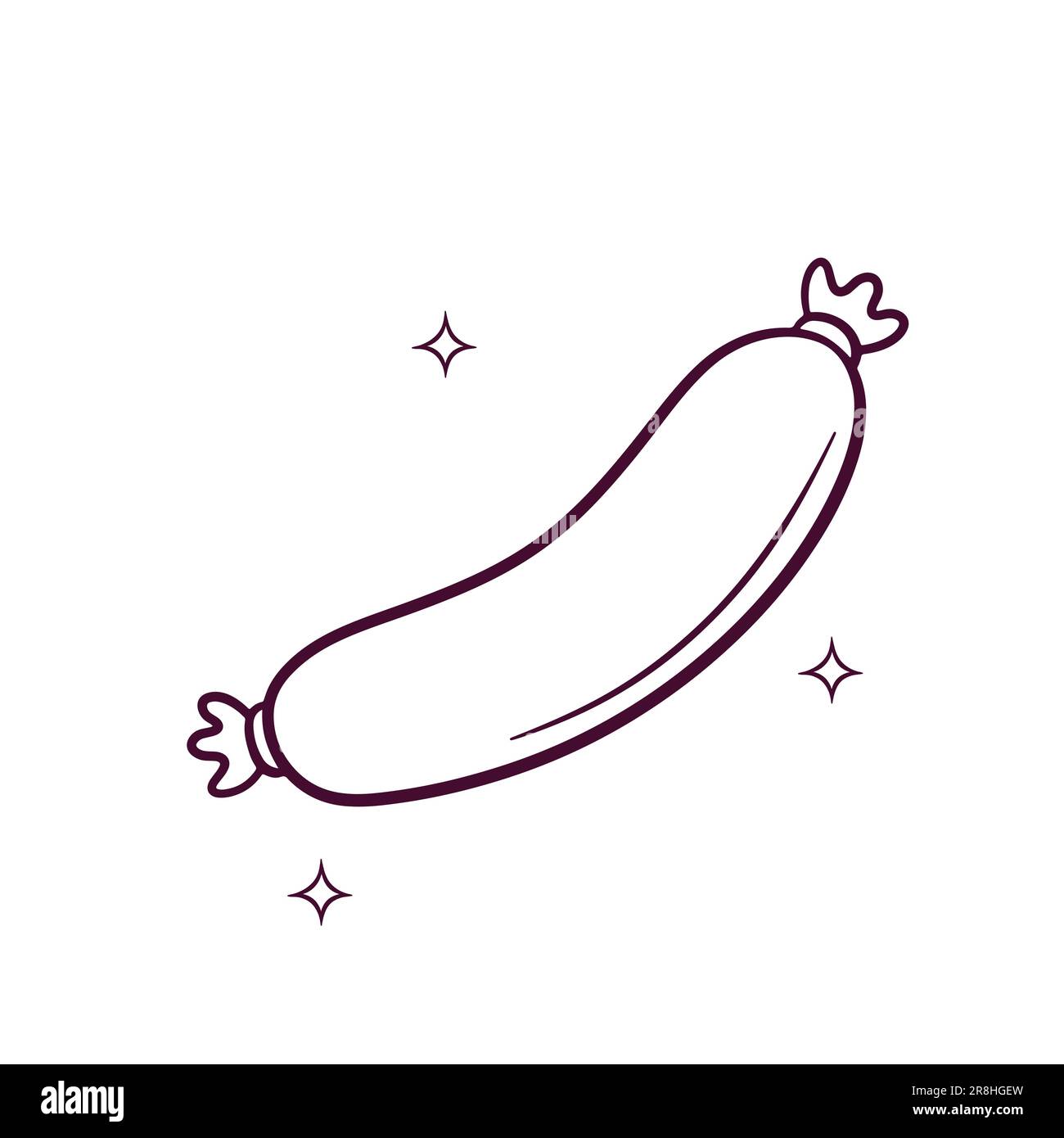 Hand Drawn Sausage. Doodle Vector Sketch Illustration Stock Vector